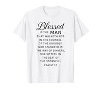 Blessed is The Man Psaume 1:1 Verse biblique Écriture prière T-Shirt
