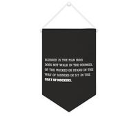 Blessed Is The Man Who Does Not Walk in The Counsel of The Wicked Bannière en toile de motivation 25,4 x 38,1 cm à suspendre au mur pour décoration murale pour chambre à coucher, chambre d'enfant