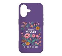 Blessed Mama Floral Christian Butterfly Let Go and Let God Coque pour iPhone 17