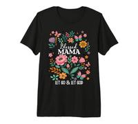 Blessed Mama Floral Christian Butterfly Let Go and Let God T-Shirt Haut de Gamme