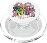 Blessed Mom Rainbow Bow Heart Graphic Aesthetic PopSockets PopGrip pour MagSafe