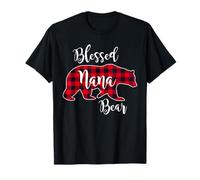 Blessed Nana Bear Red Buffalo Check Cadeau Amusant pour Grand-mère T-Shirt