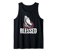 Blessed Priing Hands - Chapelet Vintage Religieux chrétien Débardeur
