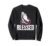 Blessed Priing Hands - Chapelet Vintage Religieux chrétien Sweatshirt