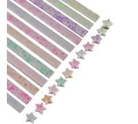 Blessed Star Paper - Shiny Fluorescence Folding Strips, Multicolor fold Ribbons, Glow Design | Handmade Crafting Material, Celebration Room Embellishment Classroom School Art Ornament Collection Kit