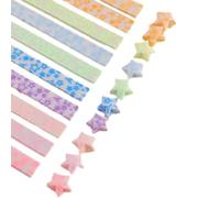 Blessed Star Paper - Shiny Fluorescence Folding Strips, Multicolor fold Ribbons, Glow Design | Handmade Crafting Material, Celebration Room Embellishment Classroom School Art Ornament Collection Kit