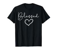 Blessed T-Shirt for Women Cute Heart Graphic T-Shirt