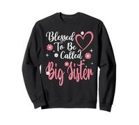 Blessed to Be Called Big Sister Flower Heart Mother's Day Sweatshirt