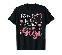 Blessed to Be Called Gigi Flower Heart Cute Mother's Day T-Shirt