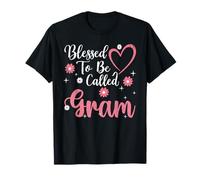Blessed to Be Called Gram Flower Heart Cute Mother's Day T-Shirt