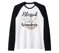 Blessed to Be Called Grandma Femme Floral Mère Mignon Fête des Mères Manche Raglan