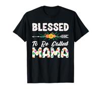 Blessed to Be Called Mama Floral Parent Maternité Femme T-Shirt