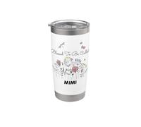 Blessed To Be Called Mimi Floral Grandma Mom Cadeau Gobelet isotherme en acier inoxydable double paroi