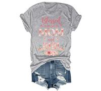 Blessed to Be Called Mom and Bibi Chemise vintage à fleurs pour fête des mères grand-mère, gris, 3XL