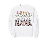 Blessed to Be Called Nana Floral Fête des mères Léopard Cœurs Sweatshirt