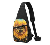 Blessed to Be Called Nana Sac de poitrine imprimé tournesol pour homme et femme, sac banane d'extérieur à bandoulière pour randonnée, sac de sport, Noir , Taille unique, Sac à dos décontracté