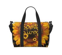 Blessed to Be Called Nana Sac de voyage imprimé tournesol pour homme et femme, grand sac de sport résistant à l'eau, sac fourre-tout avec bandoulière, Noir , Taille unique, Sac de voyage