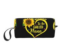Blessed to Be Called Nana Trousse de maquillage avec imprimé tournesol, trousse de maquillage durable, trousse de voyage, cadeau essentiel pour homme et femme, blanc, Taille unique