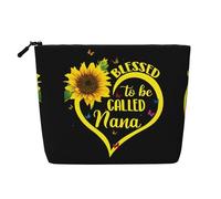 Blessed to Be Called Nana Trousse de toilette de voyage avec imprimé tournesol, Noir , Taille unique