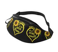 Blessed to Be Called Sac banane en polyester imprimé tournesol pour homme et femme avec sangle réglable pour voyage, marche, sport, Noir , Taille unique