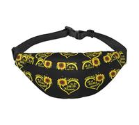 Blessed to Be Called Sunflower Bumbags Sac banane pour homme et femme, sac banane en polyester imprimé pour voyage, marche, sport avec sangle réglable, Noir , Taille unique