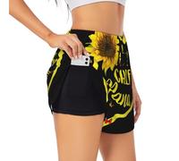 Blessed to Be Called Sunflower Short de sport pour femme Été Quotidien Loisirs Jogging Cyclisme Exercice en, Noir , S Grande longueur
