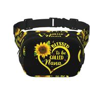 Blessed to Be Called Sunflower Square Double Layer Waist Bag Chest Bag Crossbody Bag Running Travel Hiking Waist Bag, Noir , Taille unique