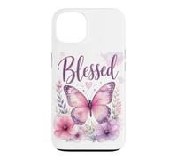 Blessed - Women's Christian Faith Butterfly Watercolor Coque pour iPhone 13