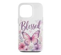 Blessed - Women's Christian Faith Butterfly Watercolor Coque pour iPhone 13 Pro