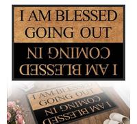 Blessing Carpet Paillasson humoristique « I Am Blessed Coming in I Am Blessed Going Out Christian » - Tapis de sol antidérapant pour entrée, salle de bain, porte d'entrée, cadeaux de pendaison de