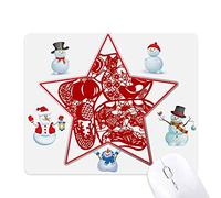 Blessing Paper Cut Flower Bird Fish Christmas Snowman Family Star Mouse Pad