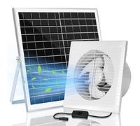 blessny Ventilateur d'échappement à énergie solaire, panneau solaire de 20 W + ventilateur d'aération de 20,3 cm pour serre extérieure, poulailler, abri de jardin, niche pour animaux domestiques