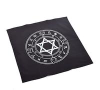 BLESSUME Autel Tarot Nappe Carré Noir Wiccan Hexagram Tapisserie