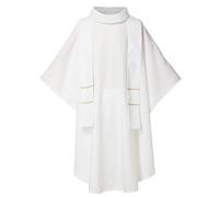 BLESSUME Blanc Catholique Église Chasuble Prêtre Robe Clegy Vêtements (Blanc)