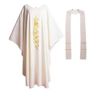 BLESSUME Blanc Catholique Église Chasuble Prêtre Robe Clegy Vêtements Homme