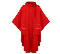 BLESSUME Blanc Catholique Église Chasuble Prêtre Robe Clegy Vêtements (Rouge)