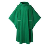 BLESSUME Blanc Catholique Église Chasuble Prêtre Robe Clegy Vêtements (Vert)