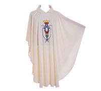 BLESSUME blanc Prêtre Chasuble couronne Fleur Brodé catholique Église Vêtements