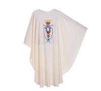 BLESSUME blanc Prêtre Chasuble couronne Fleur Brodé catholique Église Vêtements