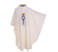BLESSUME blanc Prêtre Chasuble couronne Fleur Brodé catholique Église Vêtements