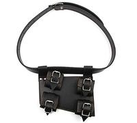 BLESSUME Ceinture Porte-épée Médiévale Rapière Ceinture Porte-Grenouille à Laçage Croisé (Noir 01)