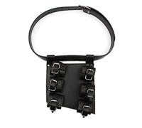 BLESSUME Ceinture Porte-épée Médiévale Rapière Ceinture Porte-Grenouille à Laçage Croisé (Noir 02)