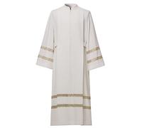 BLESSUME Clergé ALB Church Worship ALB Concelebration Vestments Robe, blanc ivoire, 3X-Large