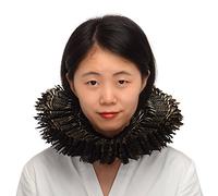 BLESSUME Col à volants élisabéthain Renaissance - Cadeau de cosplay, Noir/doré, taille unique