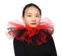 BLESSUME Col de Clown Renaissance Col à Volants (Rouge/Noir)