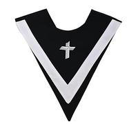 BLESSUME Collier d'église unisexe en forme de V avec croix, noir, taille unique