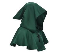 BLESSUME Collier médiéval avec chapeau de cowl et croix Wicca païen à capuche accessoire de cosplay, vert, taille unique