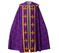 BLESSUME Costume de prêtre semi-gothique VestmentChurch Catholic Vestment Cope Cape (violet, 5XL)