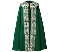 BLESSUME Église Catholique Chape Prêtre Costume imprimé de la Cape du clergé (Vert,L)