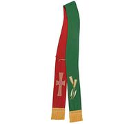 BLESSUME Église Clerc IHS Réversible A volé Alpha Oméga Diacre A volé (Rouge & Vert)